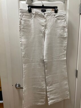 NYDJ White Wide-Leg High-Rise Jeans